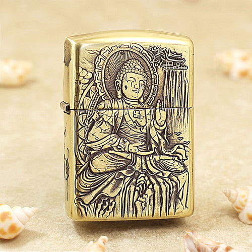 Zippo Armor Antique Brass 'Bodhisattva Enlightenment' - CC31