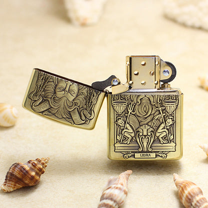 Zippo Armor Antique Brass 'Dark Libra Zodiac' - C33