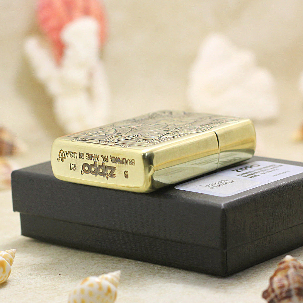Zippo Armor Antique Brass 'Dark Libra Zodiac' - C33