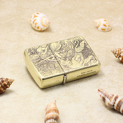 Zippo Armor Antique Brass Deep Carved Guardian Buddha and Tiger - CC115