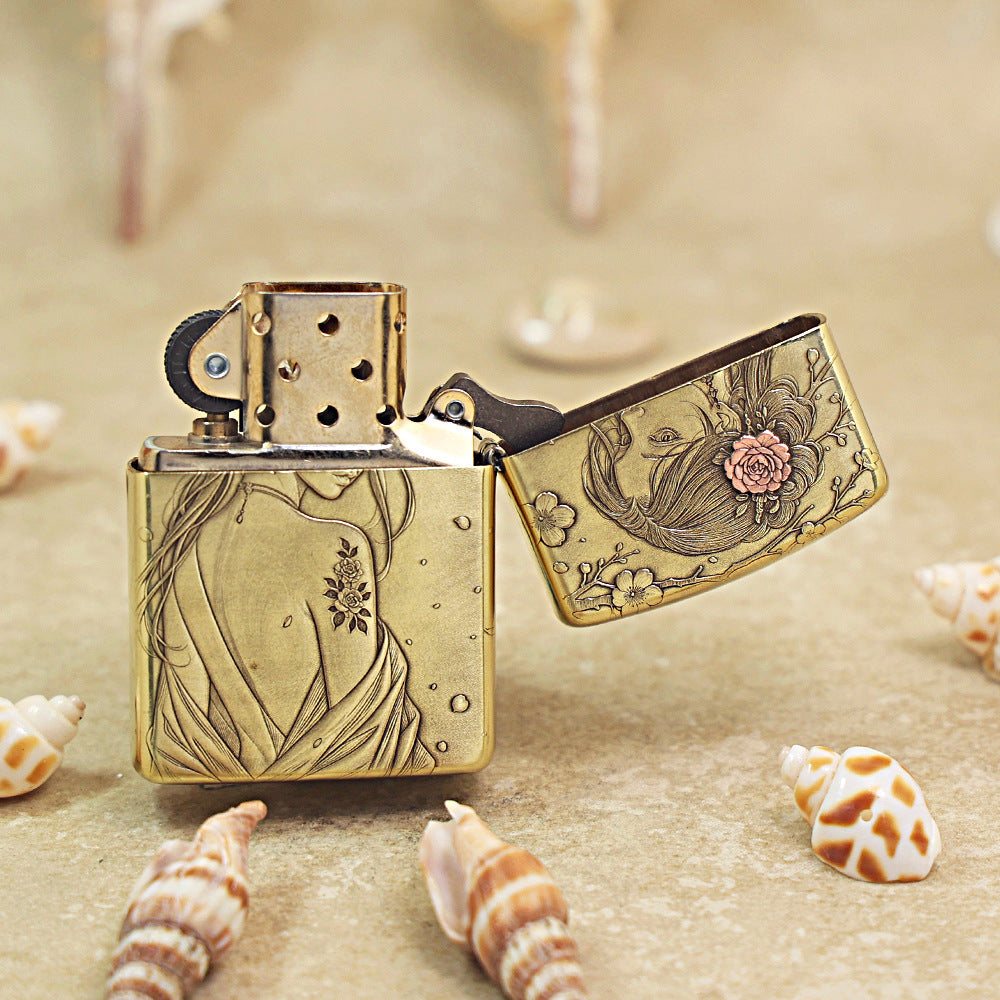 Zippo Armor Antique Brass 'Flower Fairy' - CC17