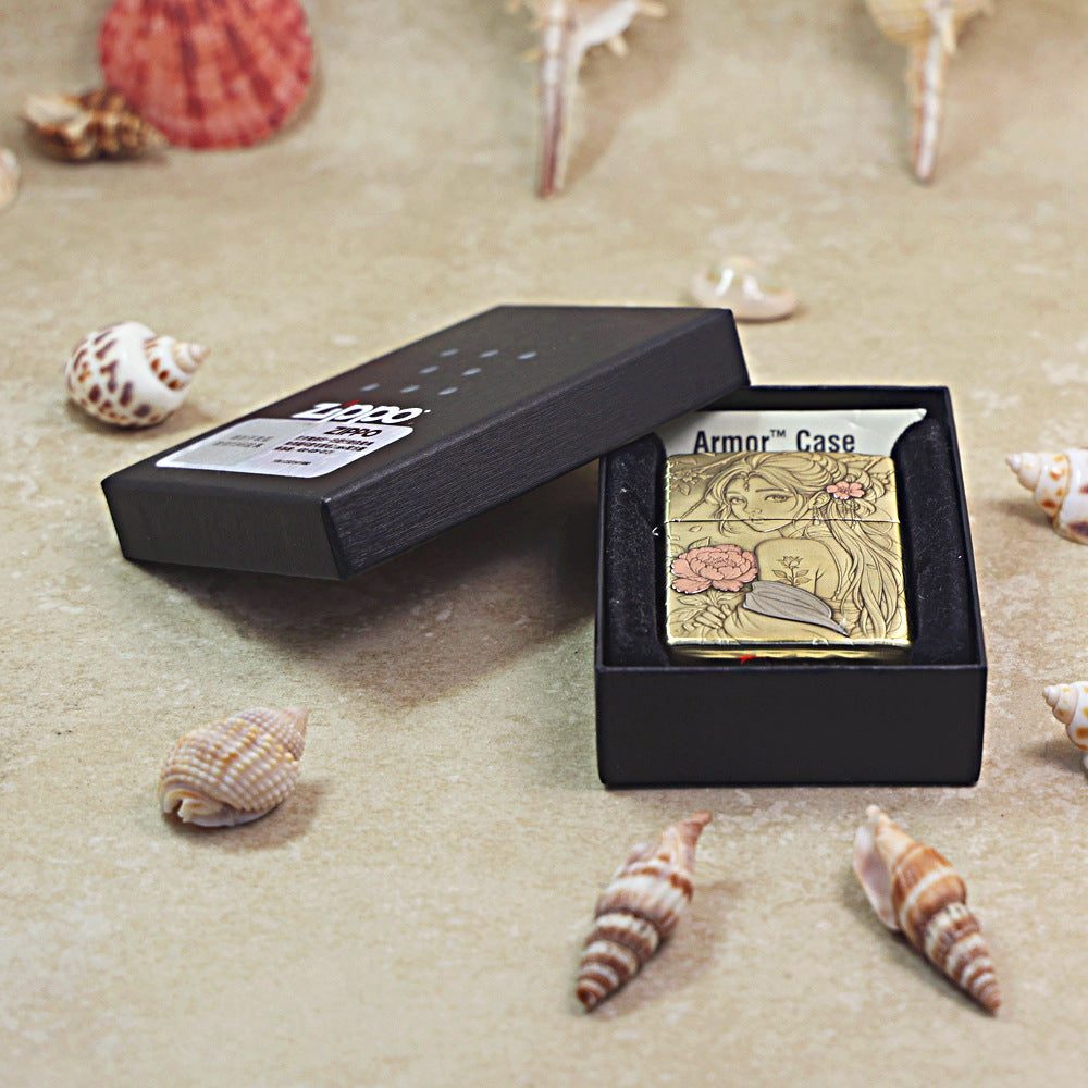 Zippo Armor Antique Brass 'Flower Fairy' - CC17