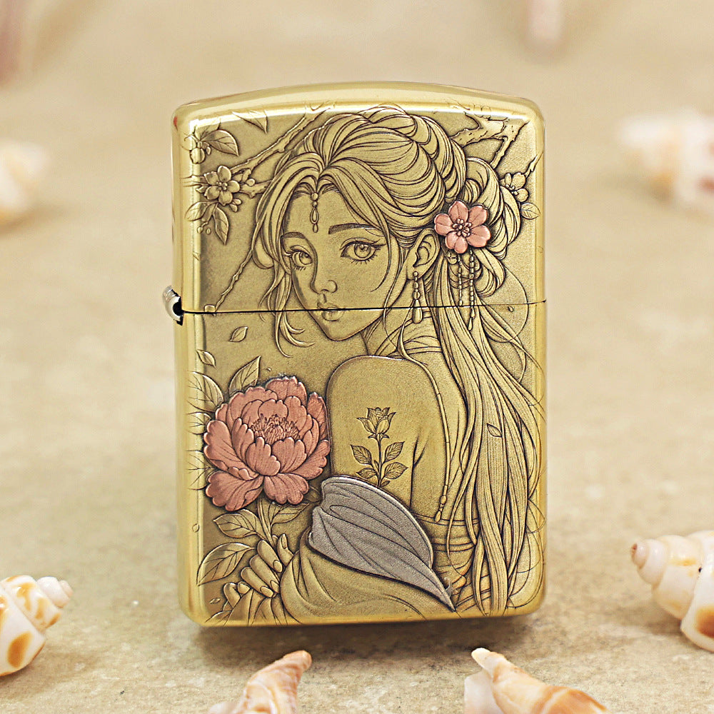 Zippo Armor Antique Brass 'Flower Fairy' - CC17