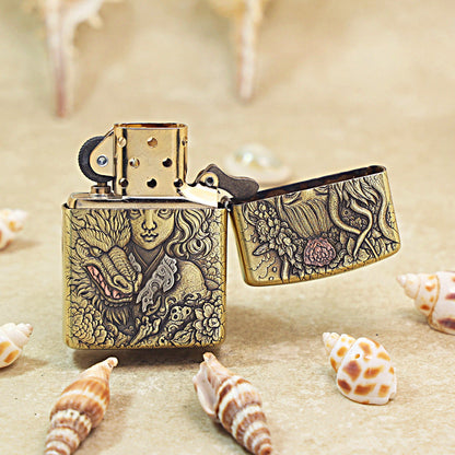 Zippo Heavy-duty Vintage Bronze Little Serpent Maiden - CC64
