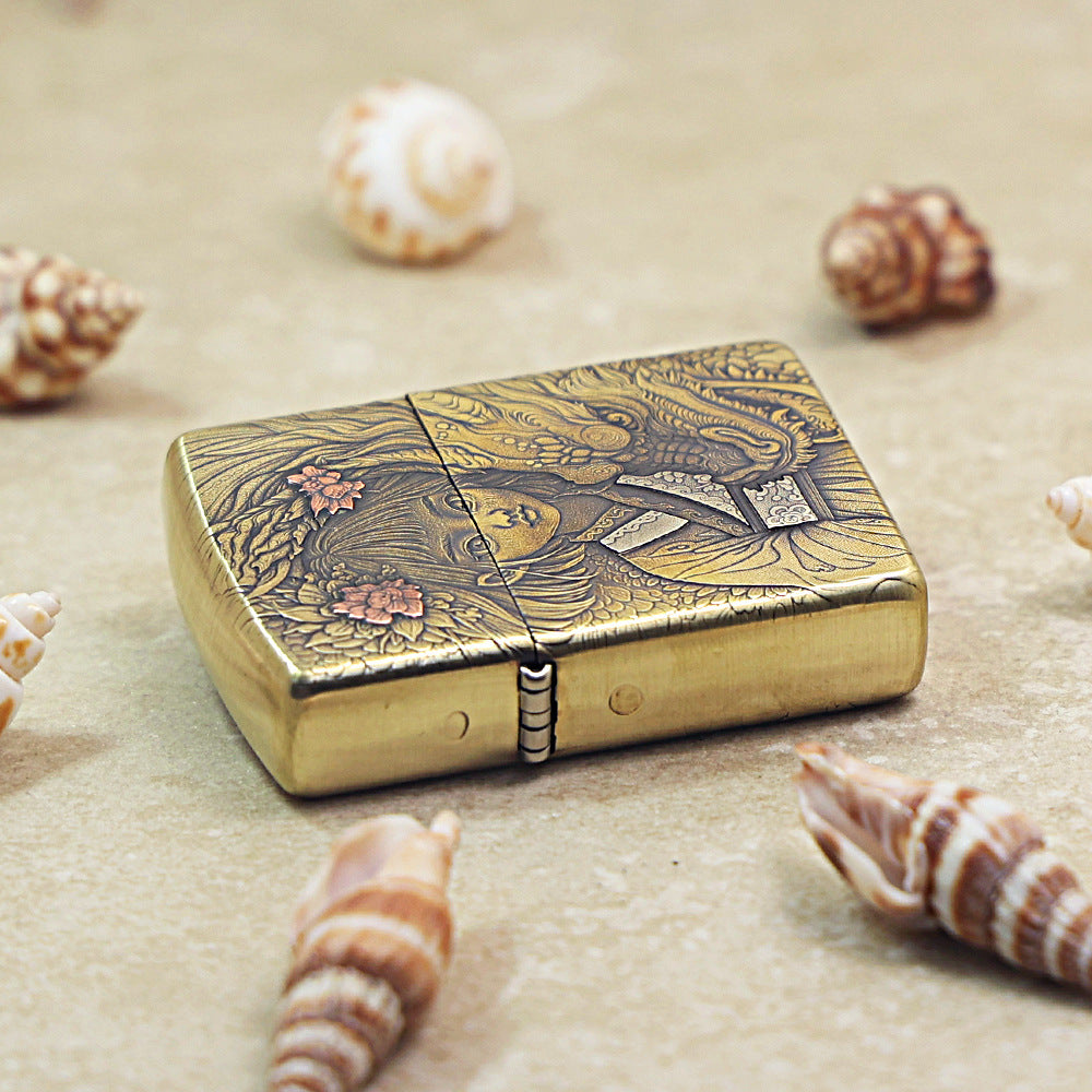 Zippo Heavy-duty Vintage Bronze Little Serpent Maiden - CC64