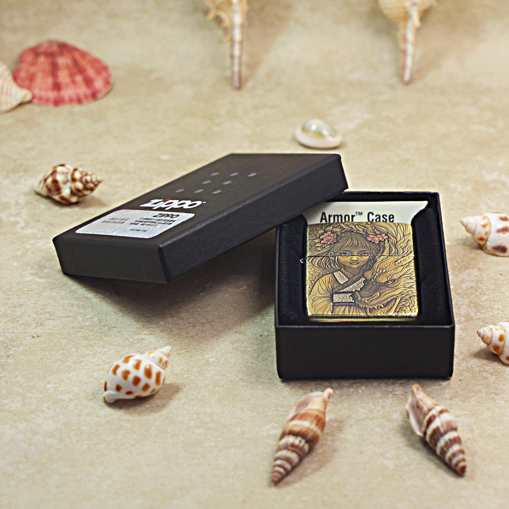 Zippo Heavy-duty Vintage Bronze Little Serpent Maiden - CC64