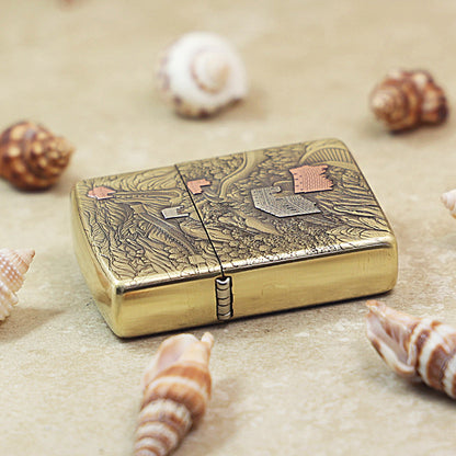 Zippo Armor Antique Brass Majestic Great Wall - CC86