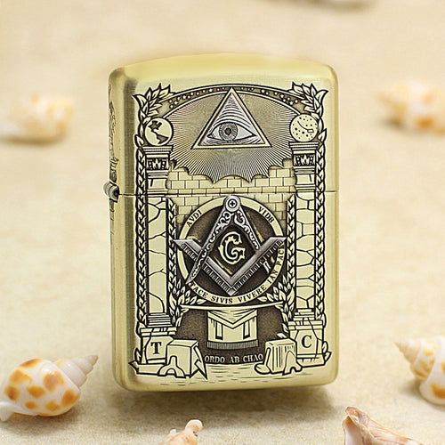 Zippo Armor Antique Brass 'Masonic All-Seeing Eye' - CC11