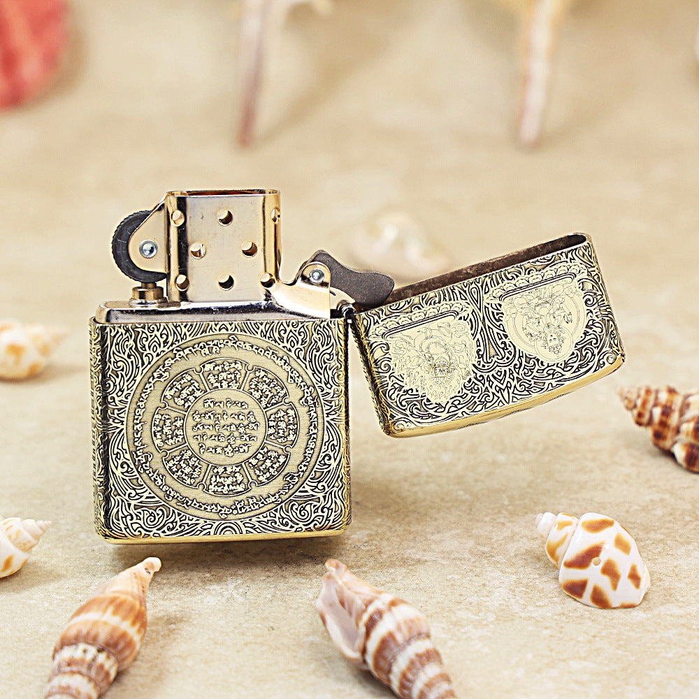 Zippo Armor Antique Brass Nine Palaces Eight Trigrams - CC100