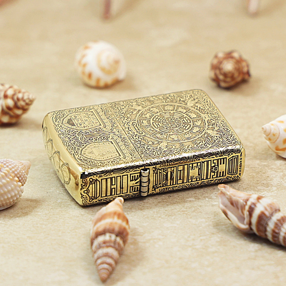 Zippo Armor Antique Brass Nine Palaces Eight Trigrams - CC100