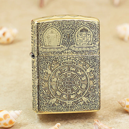 Zippo Armor Antique Brass Nine Palaces Eight Trigrams - CC100