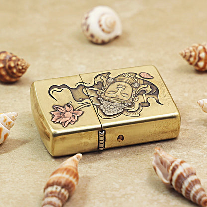 Zippo Armor Antique Brass Sleeping Bodhisattva - CC68