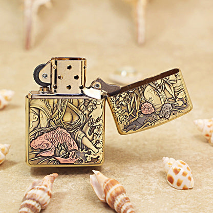 Zippo Armor Antique Brass Tang Lion and Beauty - CC76