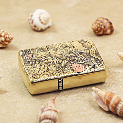 Zippo Armor Antique Brass Tang Lion and Beauty - CC76