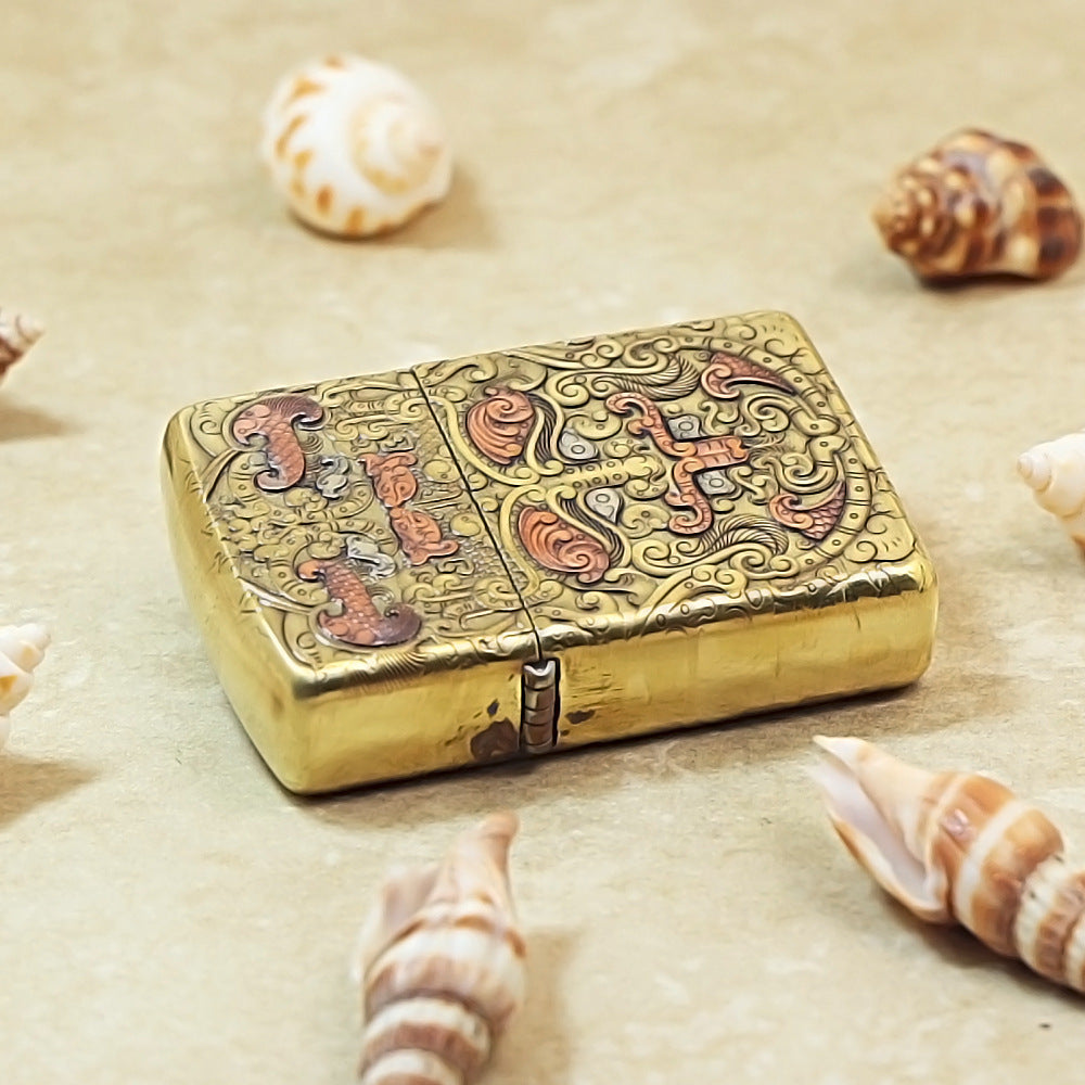 Zippo Armor Antique Brass Tao Tie Mask - CC61