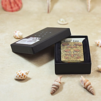 Zippo Armor Antique Brass Tao Tie Mask - CC61