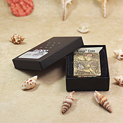 Zippo Armor Antique Brass Wolf and Forest Nymph - CC77