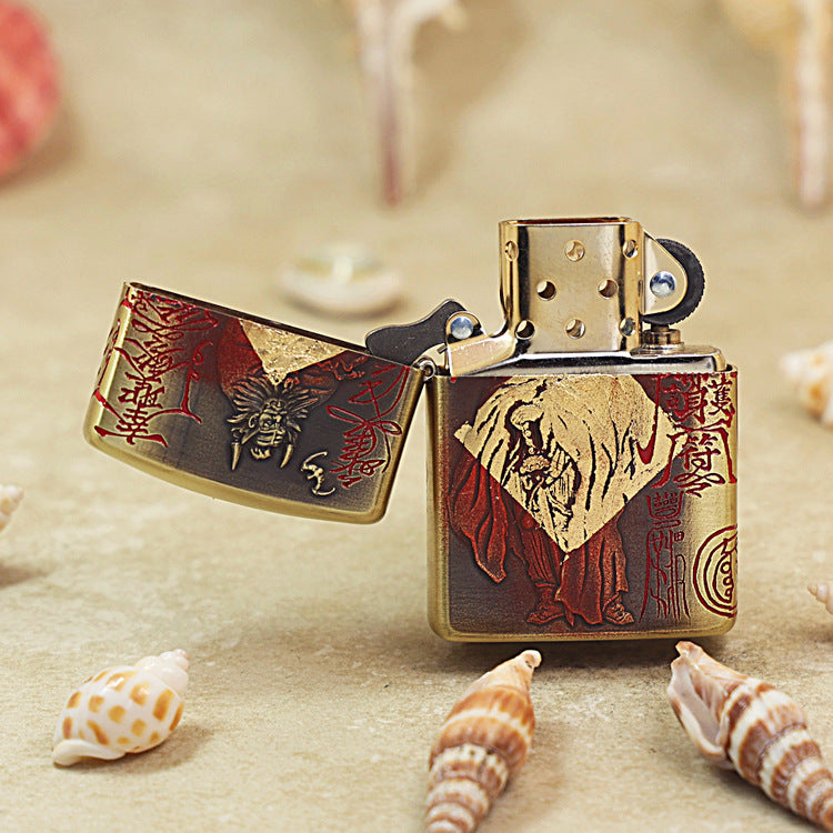 Zippo Armor Antique Brass Zhong Kui Exorcist - CC85