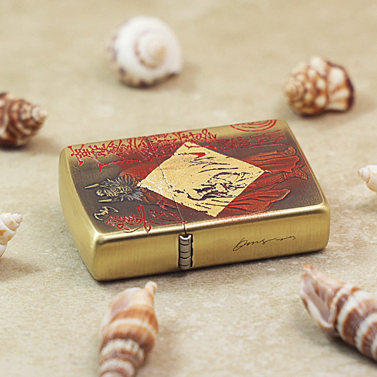 Zippo Armor Antique Brass Zhong Kui Exorcist - CC85