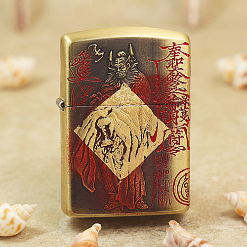 Zippo Armor Antique Brass Zhong Kui Exorcist - CC85