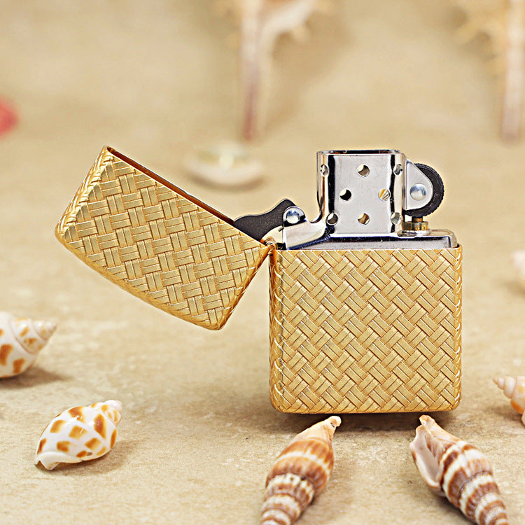 Zippo Armor Cross Weave Sand Gold Finish 162-DS45