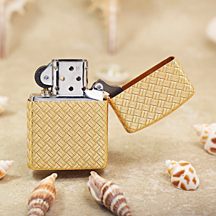 Zippo Armor Cross Weave Sand Gold Finish 162-DS45