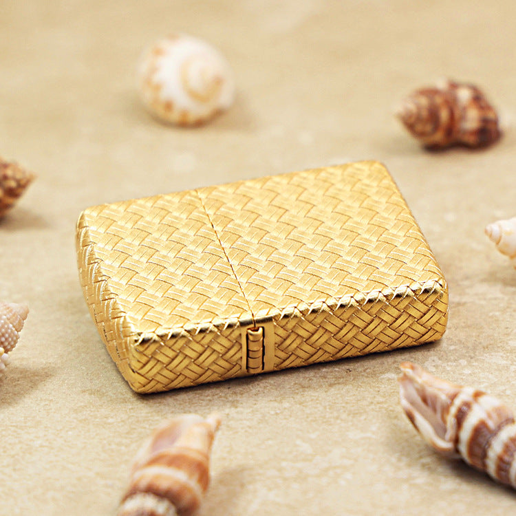 Zippo Armor Cross Weave Sand Gold Finish 162-DS45