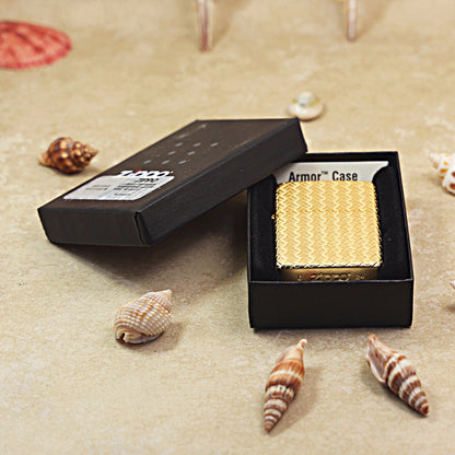 Zippo Armor Cross Weave Sand Gold Finish 162-DS45