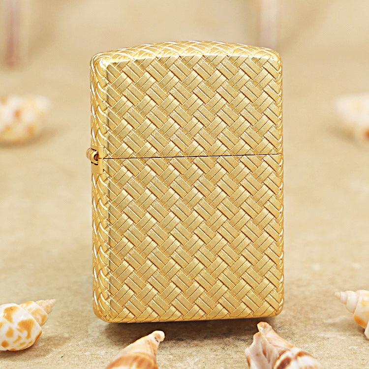 Zippo Armor Cross Weave Sand Gold Finish 162-DS45