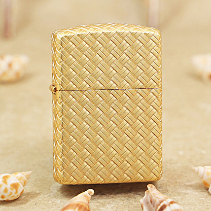 Zippo Armor Cross Weave Sand Gold Finish 162-DS45