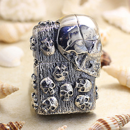 Zippo Armor Deep Carve Skull Emblems - JP46