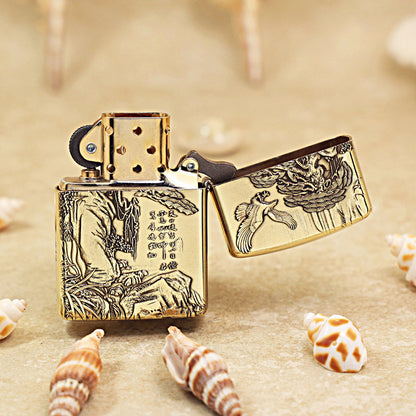 Zippo Armor High Polish Brass Ascending Fortune Landscape - CC81