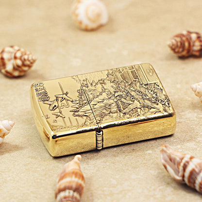 Zippo Armor High Polish Brass Ascending Fortune Landscape - CC81