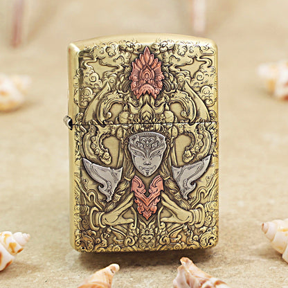 Zippo Armor High Polish Brass Avalokitesvara Bodhisattva - CC69