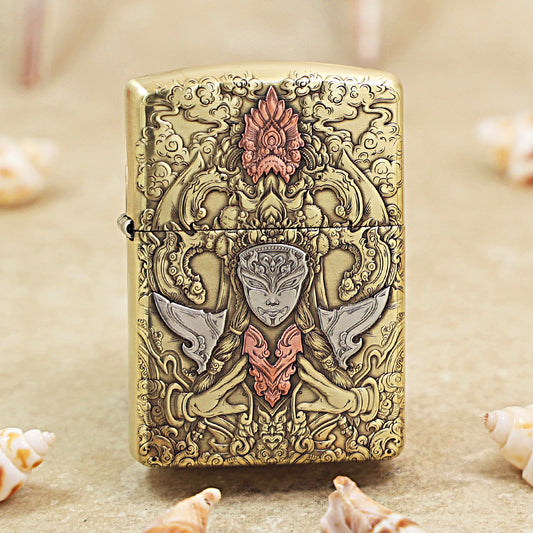 Zippo Armor High Polish Brass Avalokitesvara Bodhisattva - CC69