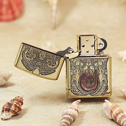 Zippo Armor High Polish Brass Biomechanical Alien - CC89