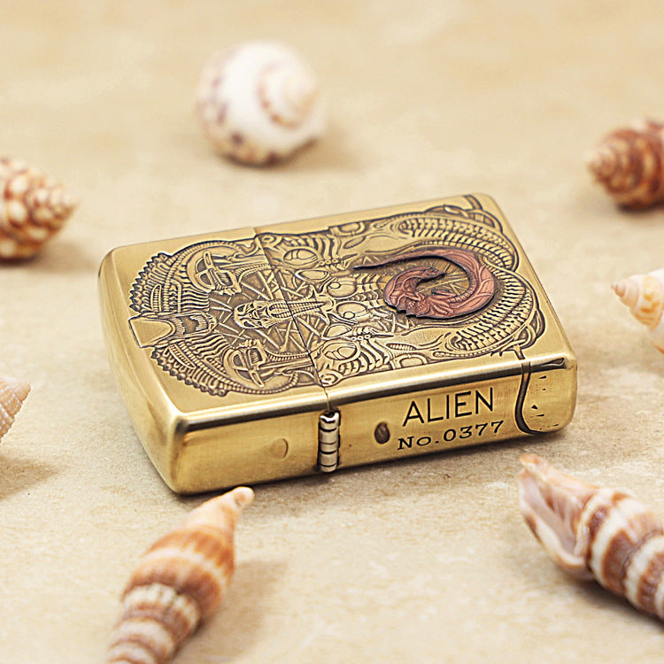 Zippo Armor High Polish Brass Biomechanical Alien - CC89