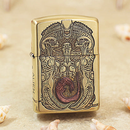 Zippo Armor High Polish Brass Biomechanical Alien - CC89