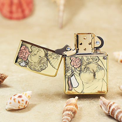 Zippo Armor High Polish Brass 'Cheongsam Peony' - CC27