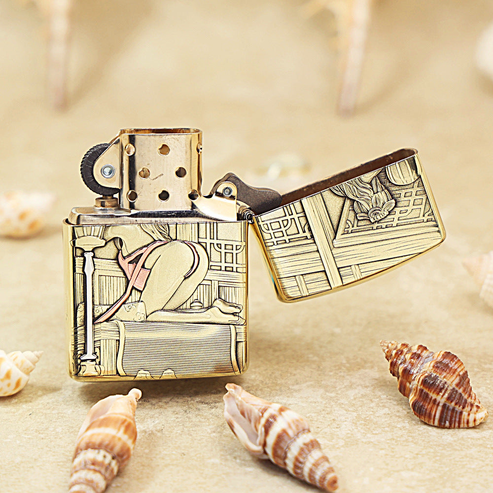 Zippo Armor High Polish Brass 'Cheongsam Peony' - CC27