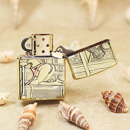 Zippo Armor High Polish Brass 'Cheongsam Peony' - CC27