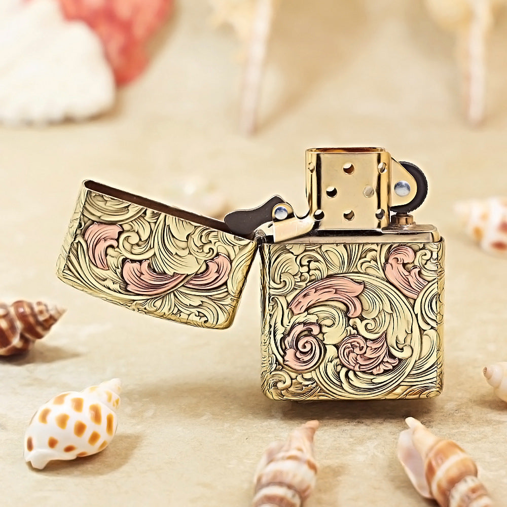 Zippo Armor High Polish Brass Cyclone Scrollwork - CC46
