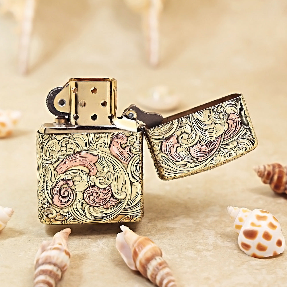 Zippo Armor High Polish Brass Cyclone Scrollwork - CC46