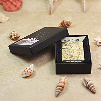 Zippo Armor High Polish Brass Dragon Girl Fantasy - CC73