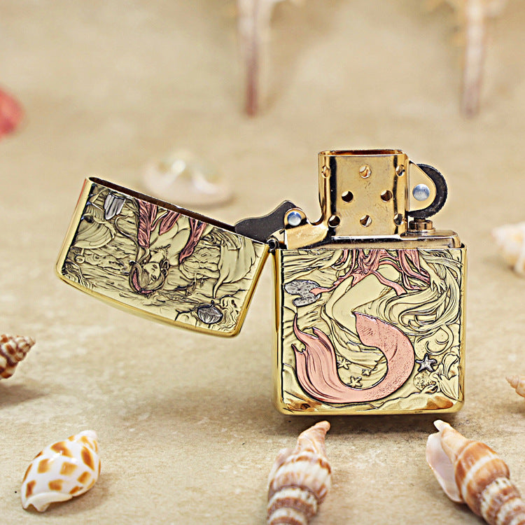 Zippo Armor High Polish Brass Enchanted Mermaid - CC83