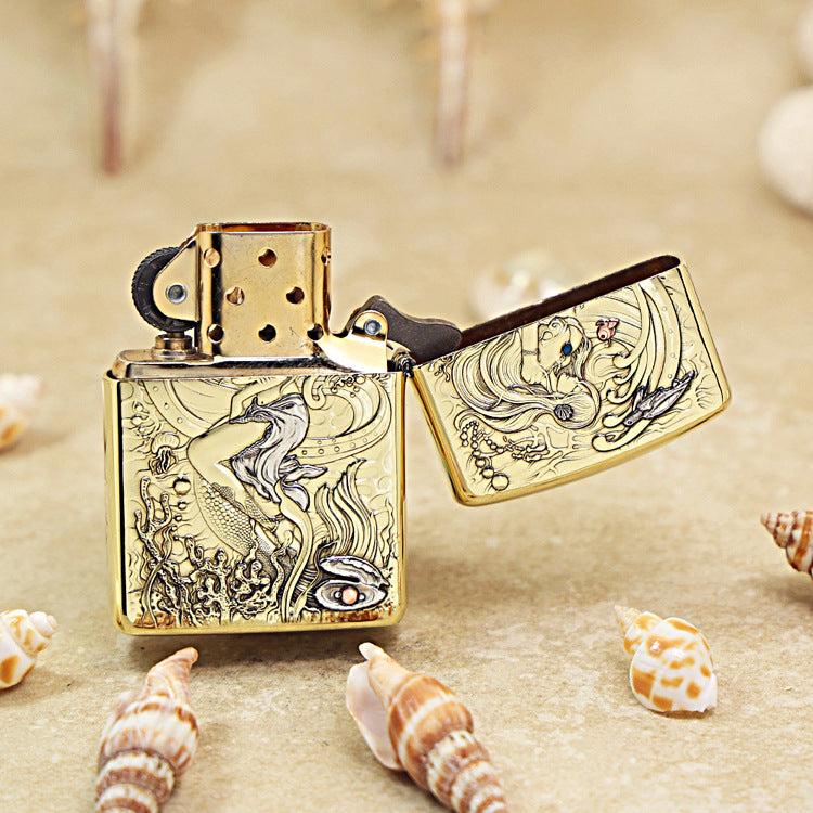 Zippo Armor High Polish Brass Enchanted Mermaid - CC83