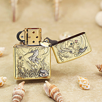 Zippo Armor High Polish Brass Enchanted Mermaid - CC83