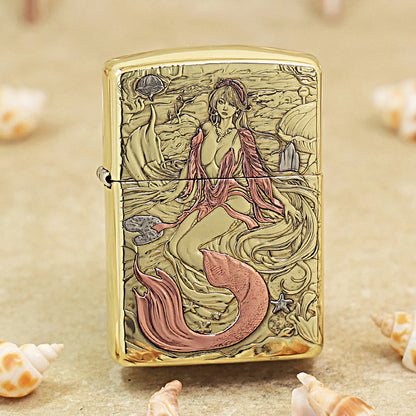 Zippo Armor High Polish Brass Enchanted Mermaid - CC83