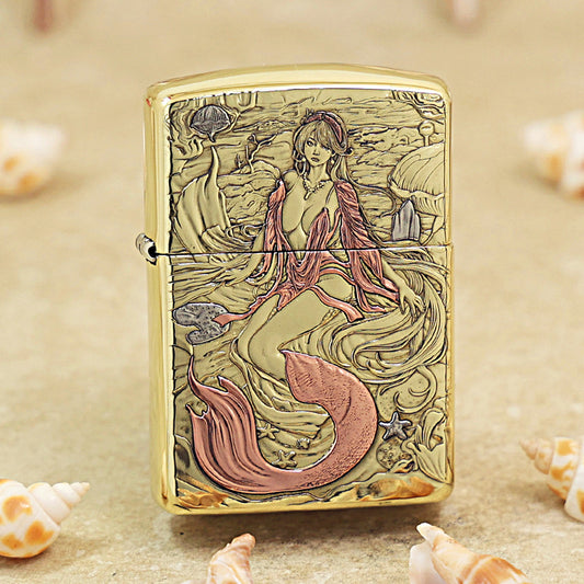 Zippo Armor High Polish Brass Enchanted Mermaid - CC83