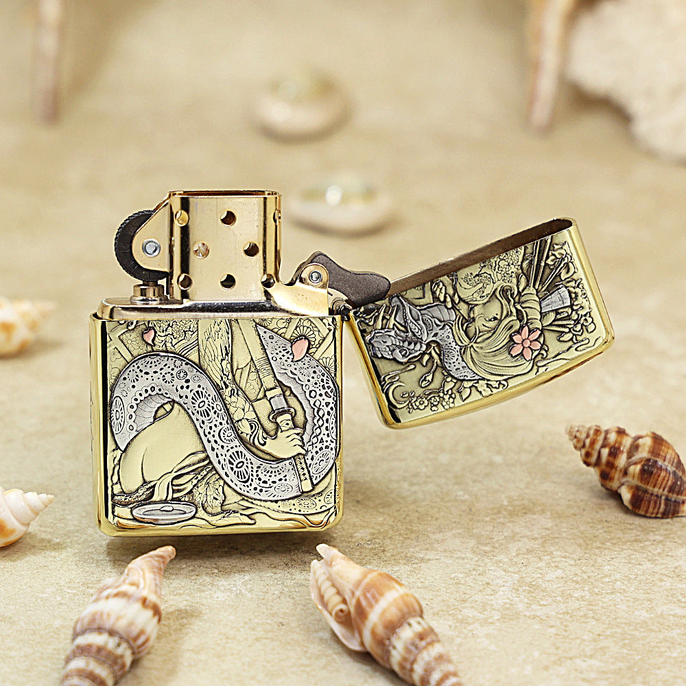 Zippo Armor High Polish Brass Geisha Katana - CC62